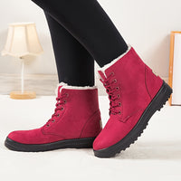 [Winter Snow Boots] Slip-Resistant & Plush Lined Women's Winter Snow Boots | PU Sole, Lace-Up Closure, Cushioned Insole - Cold Weather Boots for Everyday & Formal Outfits - Extended Sizes up to US Women's 44 (EU 43) - Black B