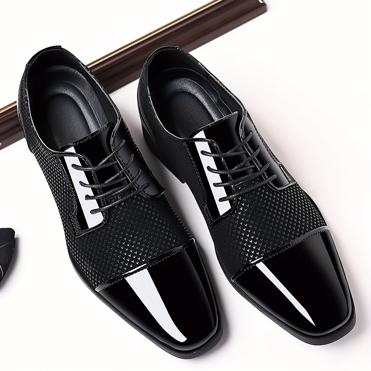 Men'S Dress Shoes Classic Lace-Up Formal Oxfords Modern Tuxedo Business Casual Scale Pattern Comfort Formal Shoes for Men Father'S Day Gift