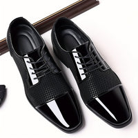 Men'S Dress Shoes Classic Lace-Up Formal Oxfords Modern Tuxedo Business Casual Scale Pattern Comfort Formal Shoes for Men Father'S Day Gift