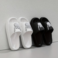 Men's Trendy Rock & Roll Gesture Pattern Open Toe Breathable Chunky Slippers, Comfy Non Slip Anti Odor EVA Slides, Men's Footwear