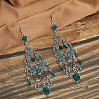 Elegant Vintage Textured Water Drop Earrings | Chic & Lightweight Longline Design | Sophisticated Fashion Accessory