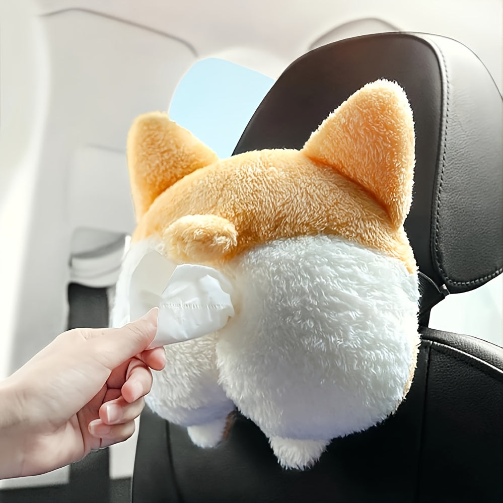 [One Cute Corgi Tissue Box] Cute Corgi Car Tissue Box: Add Some Fun To Your Ride!