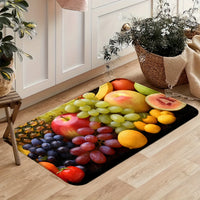 1pc/2pcs, Fruits Kitchen Mats, 0.47inch Thickness Non-Slip And Durable Bathroom Pads, Comfortable Standing Runner Rugs, Carpets For Kitchen, Home, Office, Sink, Laundry Room, Bathroom, Spring Decor