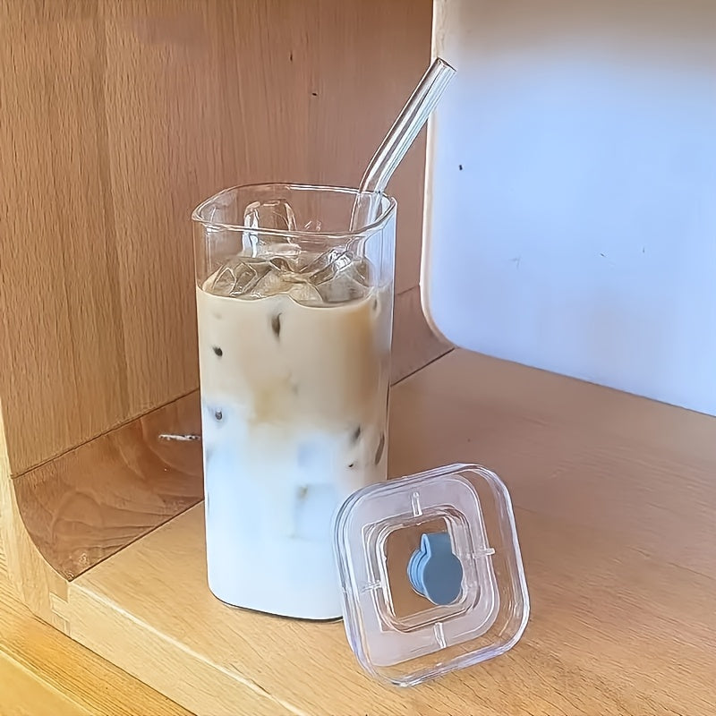 4/6/8pcs Square Glass, Bpa-Free, High Borosilicate Material 13Oz Capacity Coffee Cups, Suitable for Office, Home, Travel Drinkware, Gifts for Her, Easter And Wedding Gift