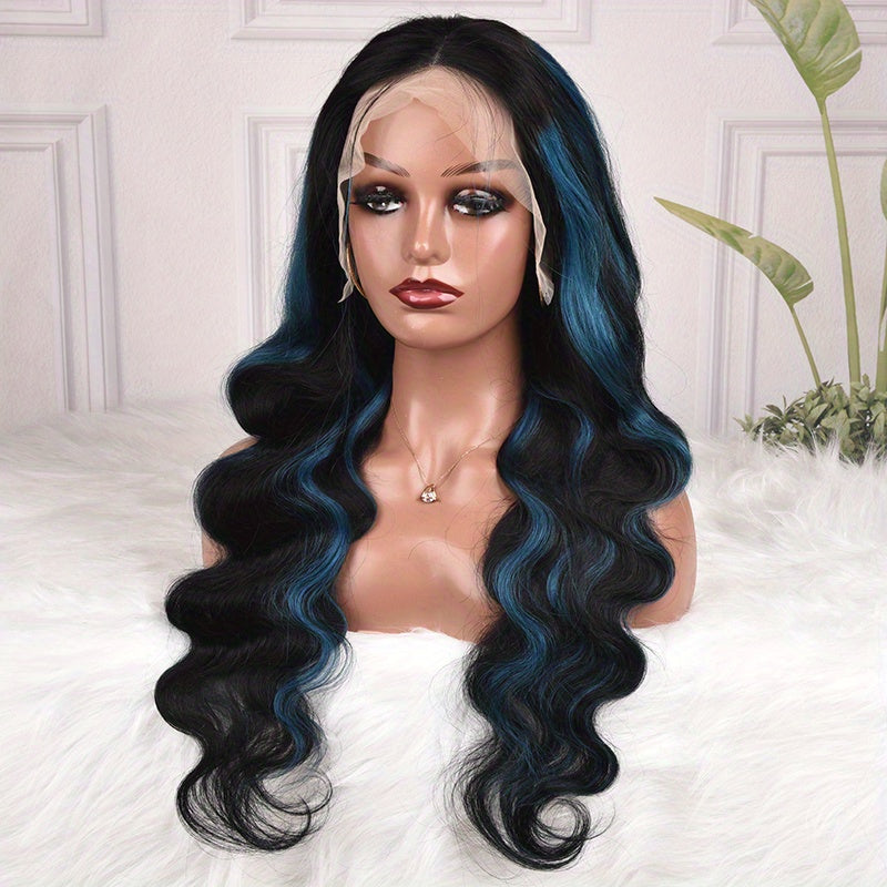 Blue Highlight Body Wave Luxury Wig - 13x4 HD Lace, 180% Density | Brazilian Remy for Ultimate Style & Comfort