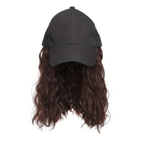 12 Inch Short Wave Baseball Cap Wig With Curly Hair Extension Synthetic Wave Wig Hat For Women Adjustable Baseball Hat Wig