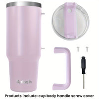 40 Oz. Insulating Glass With Handle And Straw Cover, Vacuum Reusable Stainless Steel Water Bottle, Double-layer Vacuum Insulation, Beverage Insulation And Long-lasting Cold Preservation. Coffee Cups, Christmas Cups, Local War