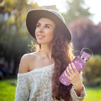 [Sparkling Steel Bottle] 2pcs Sparkling Pink 20oz Stainless Steel Insulated Water Bottles - Double-Walled, BPA-Free with Chain Strap & Lid, Ideal for Christmas, Valentine's, Thanksgiving, Mother's Day, Graduation Gifts, Holid