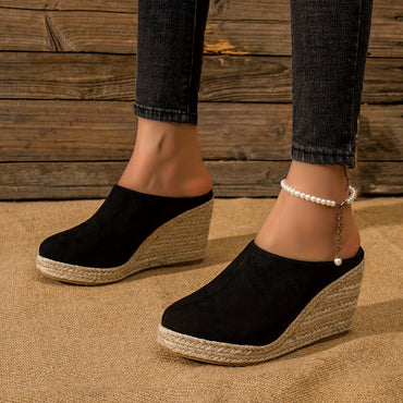 Chic Espadrille Wedge Sandals for Women - Comfortable Closed Toe Design, Easy Slip-On Access, Ideal for Casual Summer Wear & Stylish Outfits
