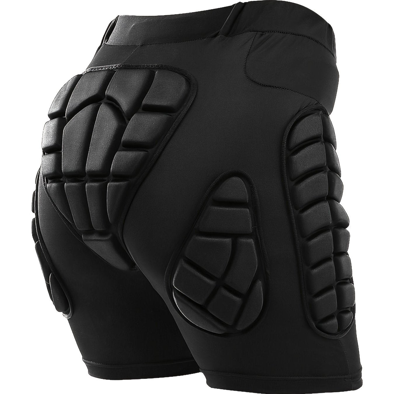 Four Seasons High Stretch Polyester Knit Fabric 3D Padded Shorts for Ice Hockey, Snowboarding, Gymnastics, Roller Skating - Moisture Wicking, Flexible, Regular Fit