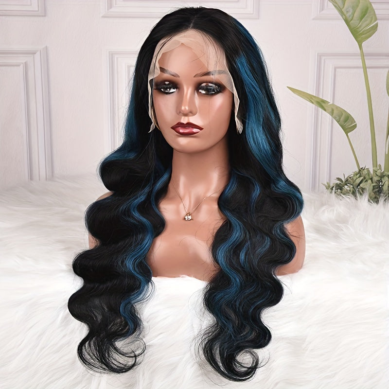 Blue Highlight Body Wave Luxury Wig - 13x4 HD Lace, 180% Density | Brazilian Remy for Ultimate Style & Comfort