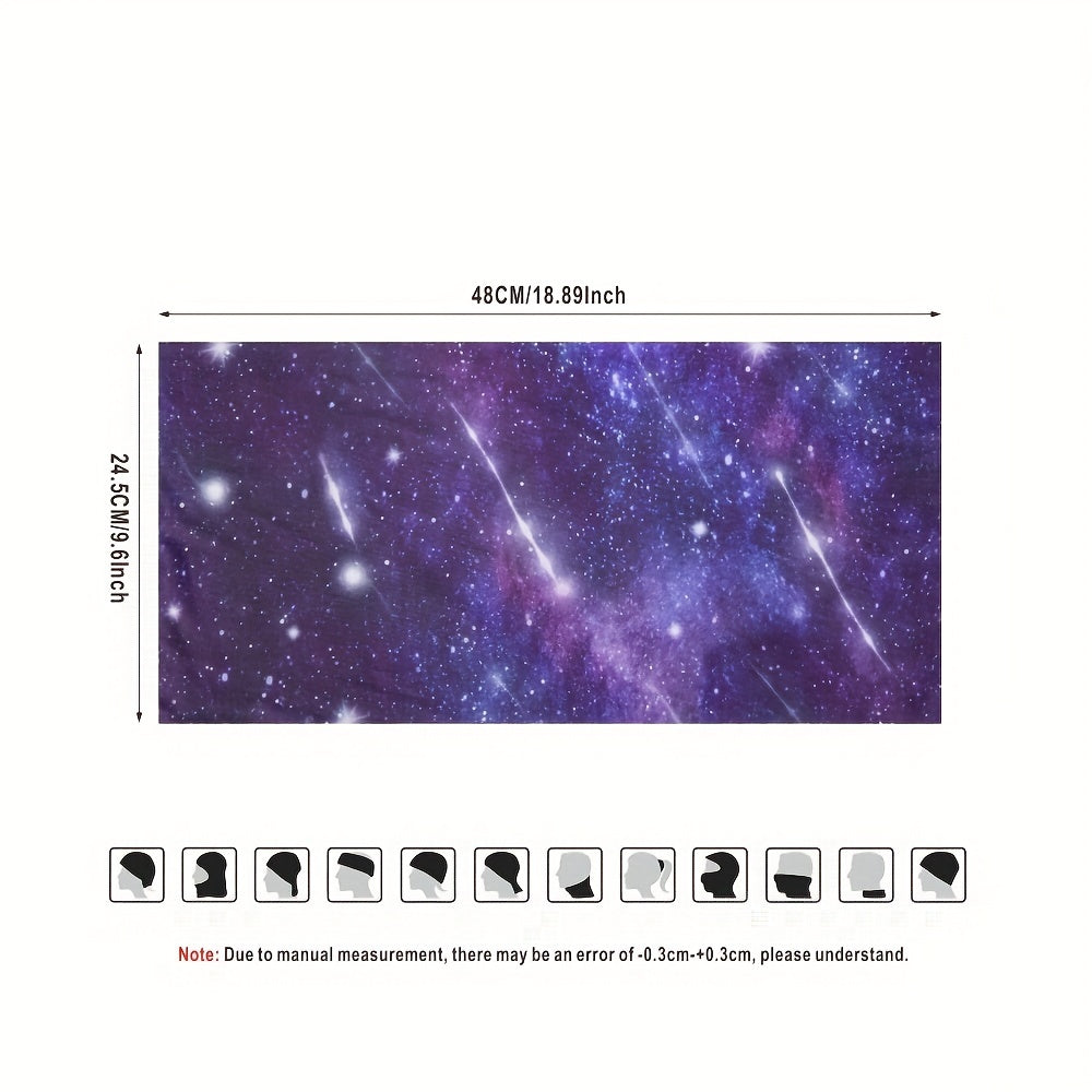 QUALICOS Seamless Sports Scarf - Versatile Neck Gaiter, Headband & Wristband with Vibrant for galaxy & Starry Night Patterns, Unisex All-Season Outdoor Gear for Hiking, Cycling & Fitness, Hiking Accessory, Stylish Headgear, D