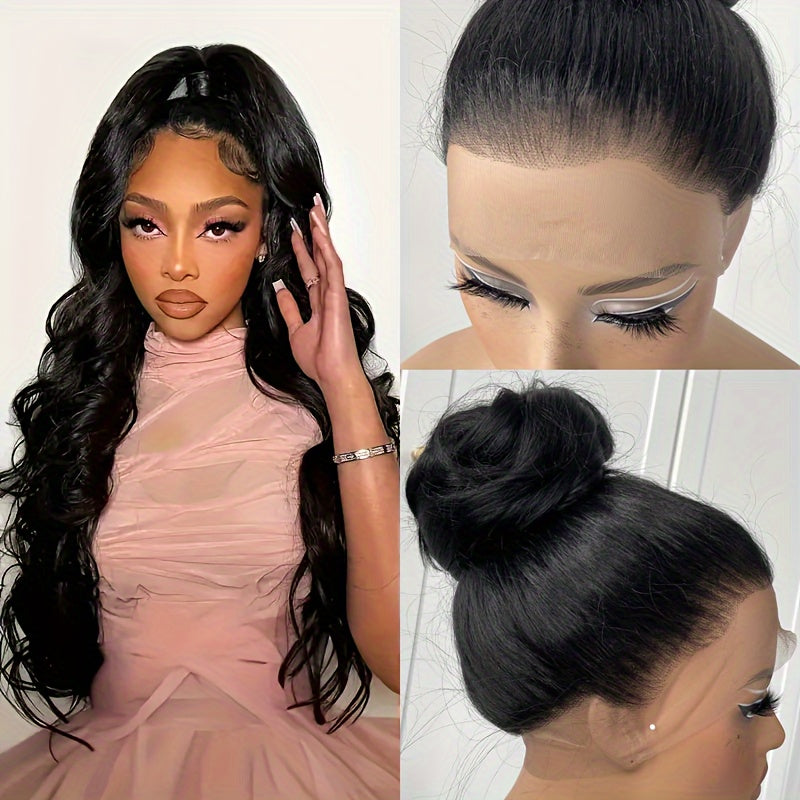 360 Lace Front Wigs Pre Plucked 150% Density Human Hair 360 HD Lace Frontal Wigs Body Wave Wig For Women With Baby Hair Natural Color (16-34 Inch, Natural Color)