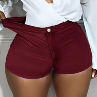 Chic High-Waist Stretch Denim Shorts with Pockets | Flattering Slim-Fit & Comfort Stretch | Casual Easy-Care Summer Essentials