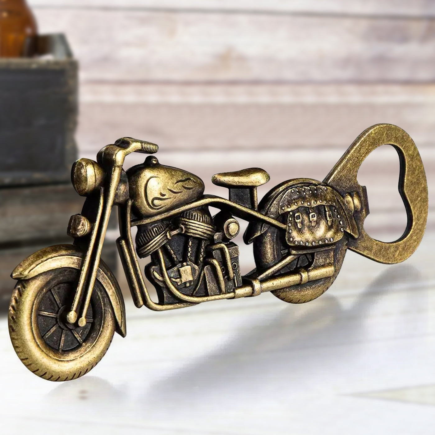 1pc Golden Motorcycle Bottle Opener - Perfect Gift for Beer Lovers and Men -  5 Inches/2 Inches/0.3 Inches - 3 Ounces -  Unique Design -  Durable Metal Construction -  Ideal for Parties & Home Bars