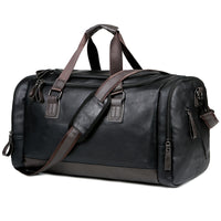 Men'S Genuine Travel Duffel Bag - Adjustable Shoulder Straps, Multiple Compartments, Durable & Stylish for Weekends, Trips & Daily Use (Black), Luggage for Travel, Secure Zipper Closure
