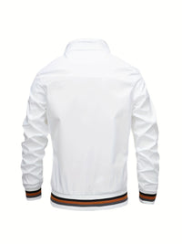 Men's Casual Baseball Jacket Coat Regular Fit College Hipster Windbreaker For Spring Autumn