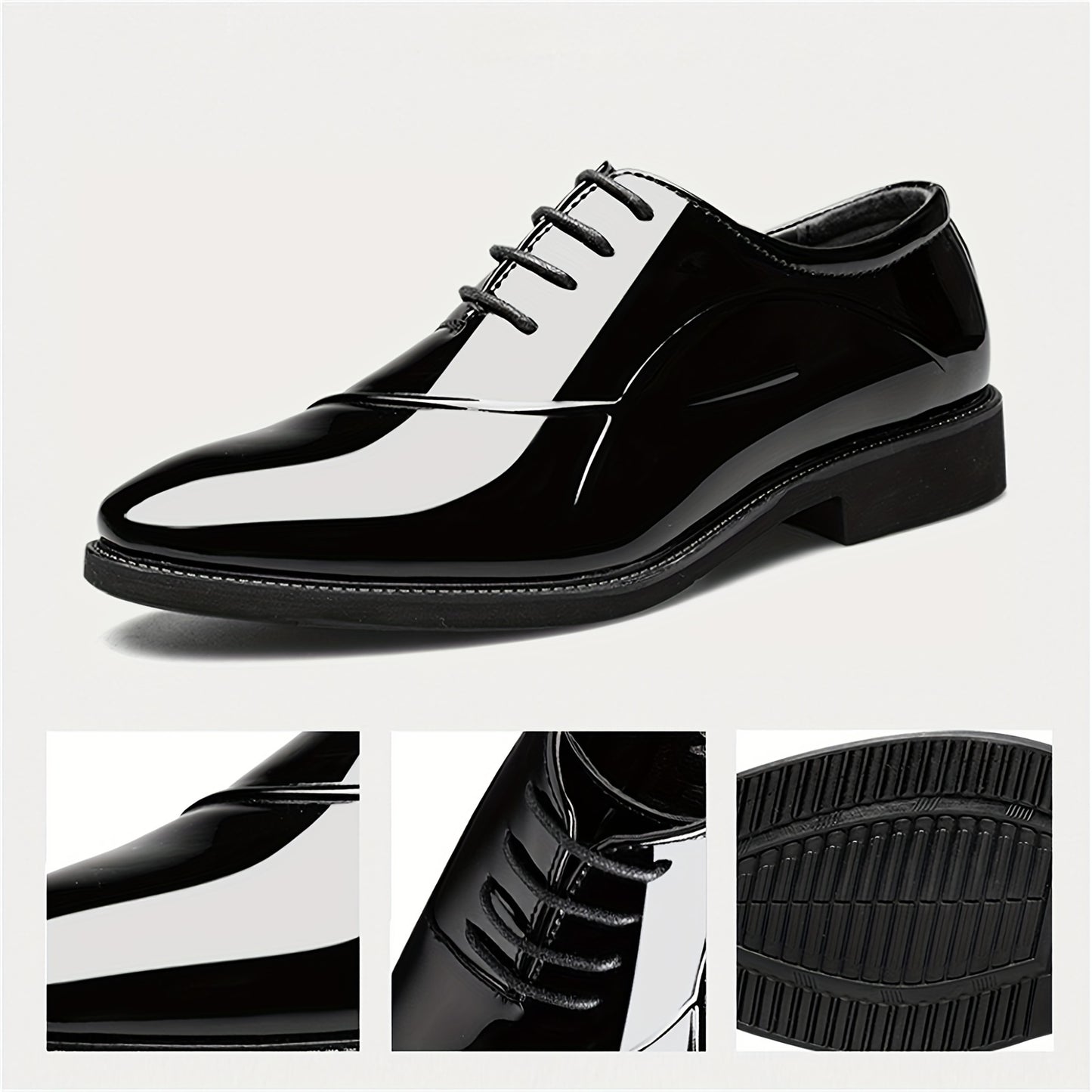 Men's Dress Shoes Classic Modern Formal Business Oxford Comfortable Tuxedo Casual Lace Up Derbys Shoes for Men Father's Day Gift