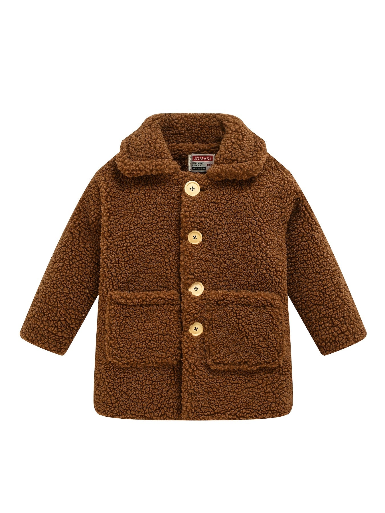 JOMAKE Girls' Winter Coat - Pastel Pink & Ombre Jacket with Button Front Closure, Soft Fleece-Lined Lapel Collar, Non-Stretchy Fabric for Everyday & Formal Events, Long Sleeve Casual Outerwear for School, Travel - Cute Korean