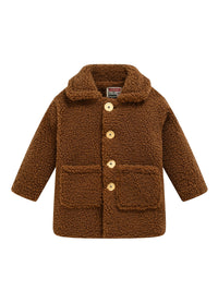 JOMAKE Girls' Winter Coat - Pastel Pink & Ombre Jacket with Button Front Closure, Soft Fleece-Lined Lapel Collar, Non-Stretchy Fabric for Everyday & Formal Events, Long Sleeve Casual Outerwear for School, Travel - Cute Korean