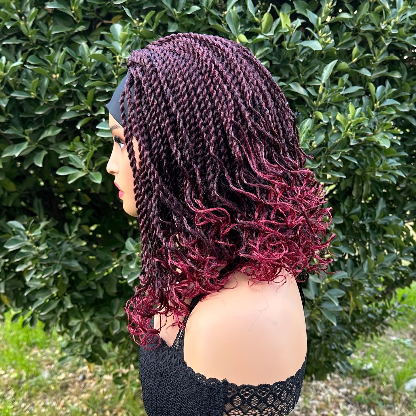 Flattering Short Box Braided Headband Wig - Virtually Heatproof, Effortless Crochet Style - Superb Synthetic Hair for Black Women - Fashionable Bob, Secure Machine Made Wig