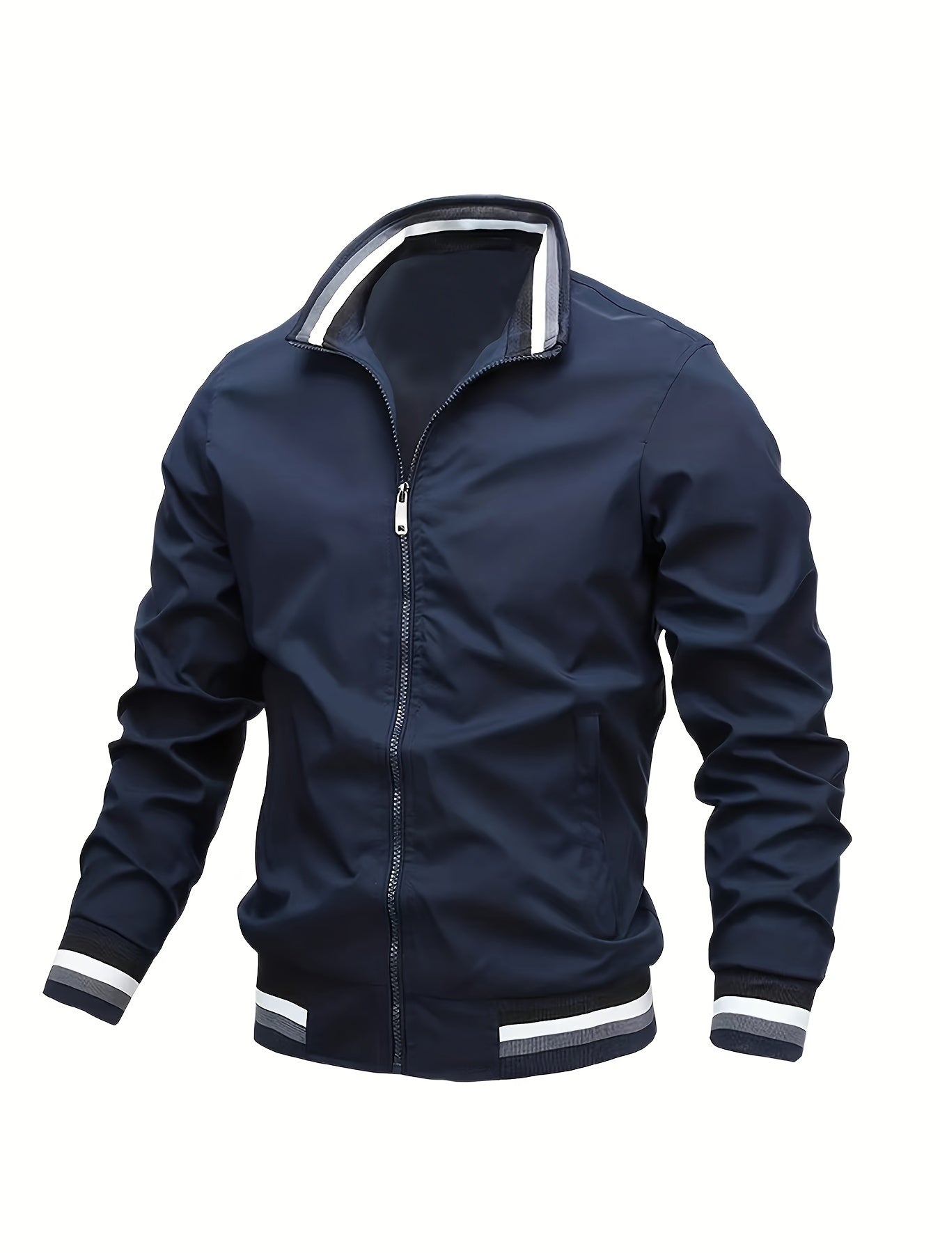 Men's Casual Baseball Jacket Coat Regular Fit College Hipster Windbreaker For Spring Autumn