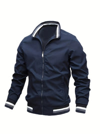 Men's Casual Baseball Jacket Coat Regular Fit College Hipster Windbreaker For Spring Autumn