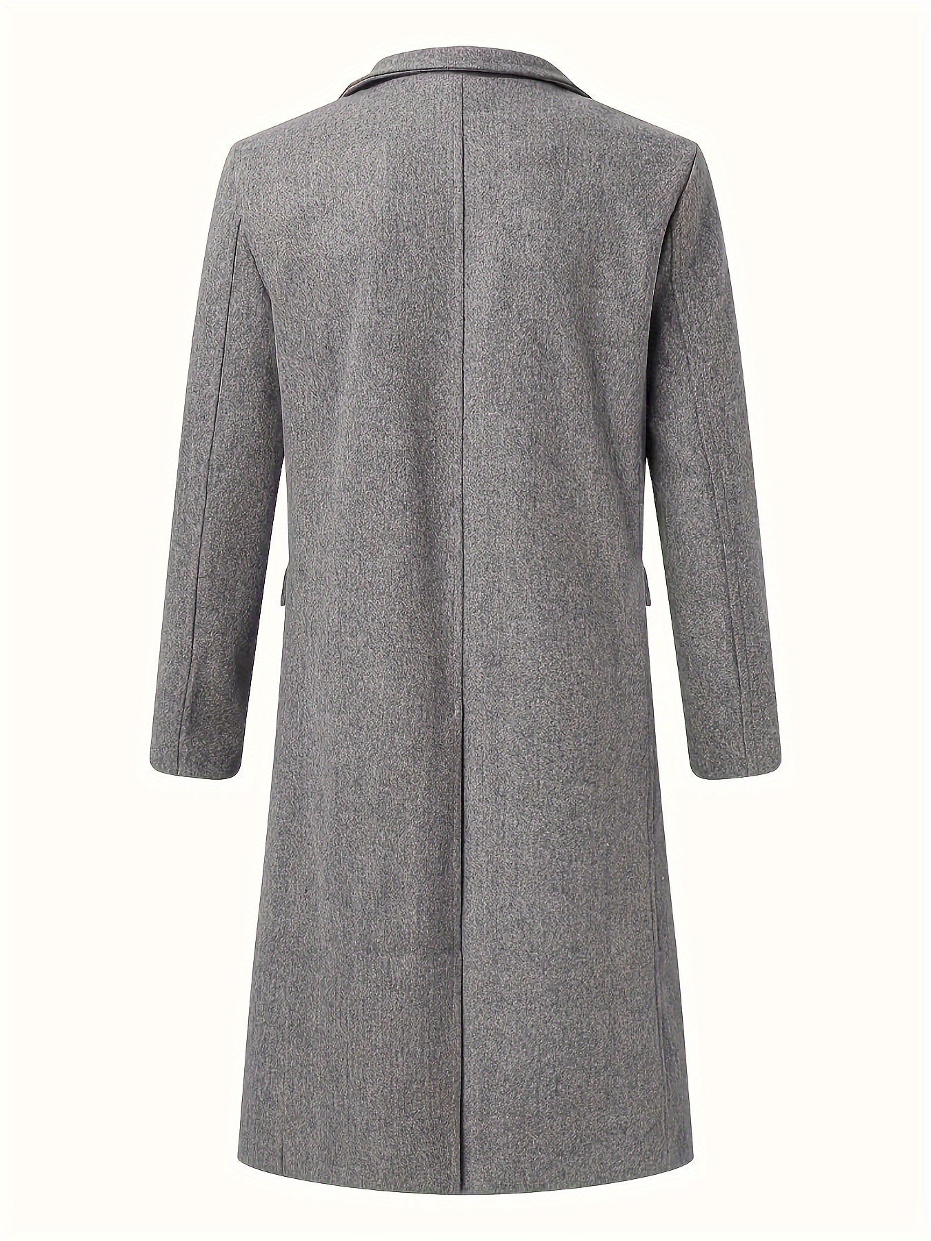 Men's Semi-formal Single Breasted Lapel Elegant Retro Trench Coat for Fall Winter Business