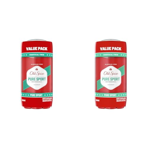 Old Spice Aluminum Free Deodorant for Men, High Endurance Pure Sport Scent, 3.0 oz (Pack of 4)