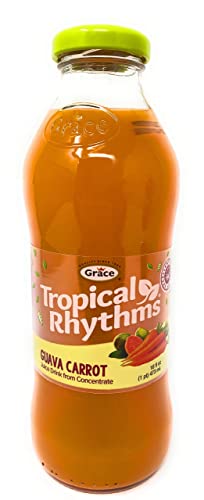 Grace Tropical Rhythms Guava Carrot Jamaican Fruit Juice 16oz, 6 Pack