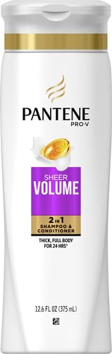 Pantene Pro-V 2 in 1 Shampoo & Conditioner, Sheer Volume with Collagen, 12.6 Ounce