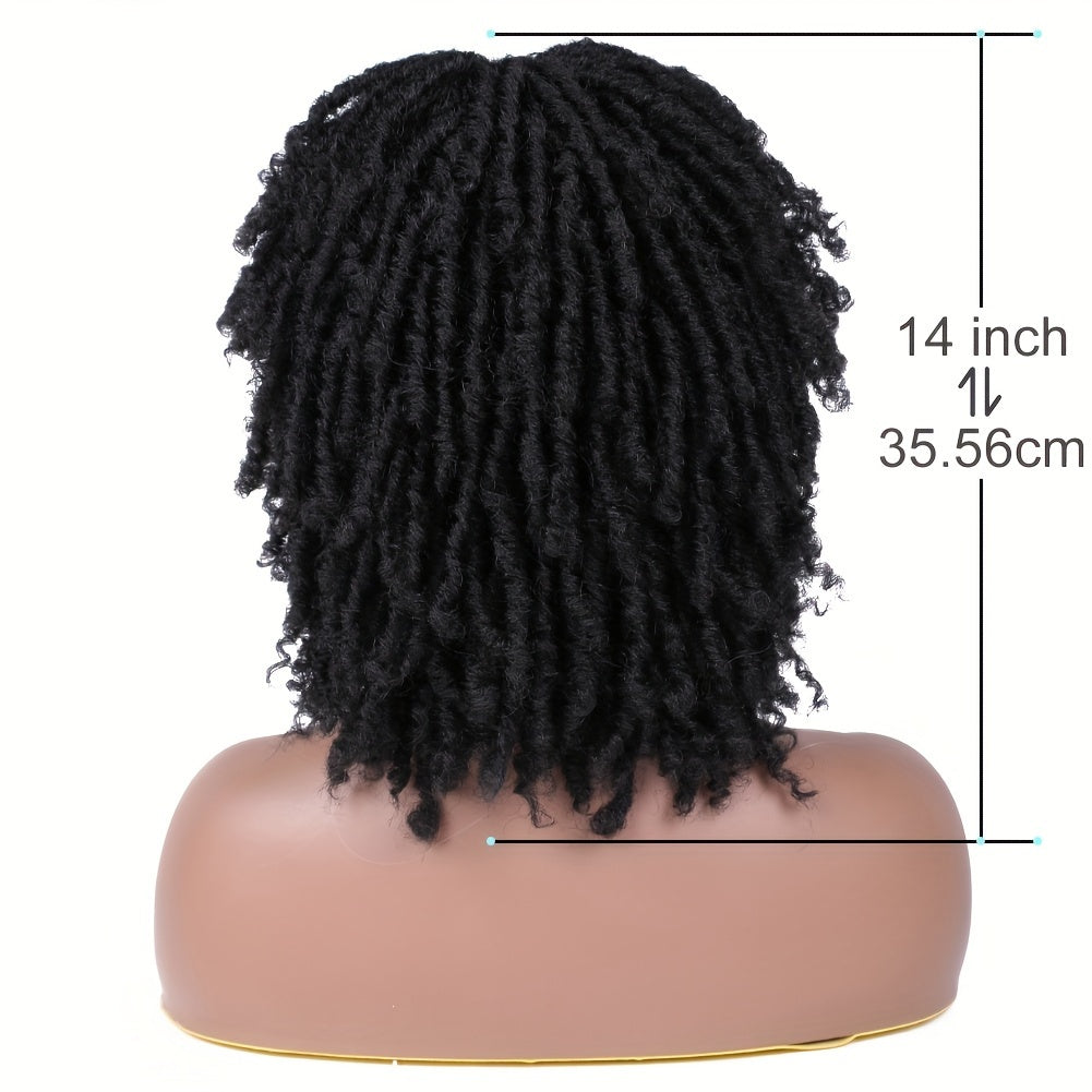 Dreadlock Wig Short Braided Wigs For Women And Man Afro Bob Black Crochet Twist Hair Dreadlocks Wigs Synthetic Wig Layered Breathable Faux Locs Braids Afro Wigs For Women