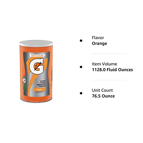 Gatorade Thirst Quencher Powder, Orange, 76.5 oz