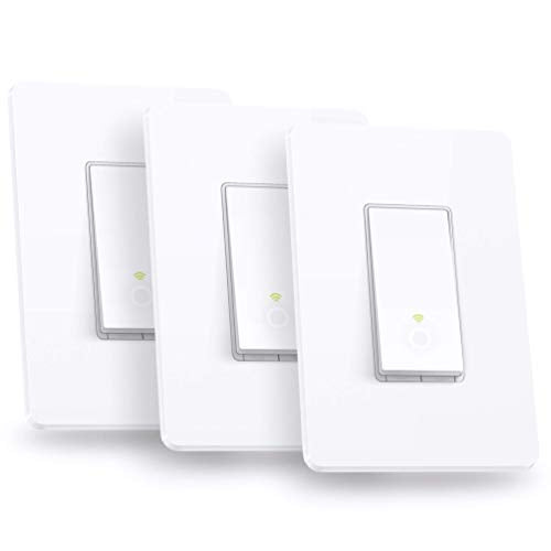 Kasa Smart Light Switch HS200P3, Single Pole, Needs Neutral Wire, 2.4GHz Wi-Fi Light Switch Works with Alexa and Google Home, UL Certified, No Hub Required, 3 Count -Pack of 1 , White