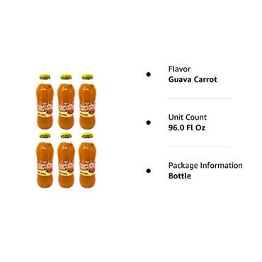 Grace Tropical Rhythms Guava Carrot Jamaican Fruit Juice 16oz, 6 Pack