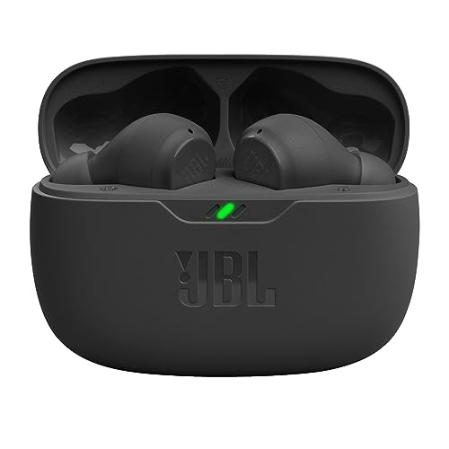 JBL Vibe Beam - True Wireless JBL Deep Bass Sound Earbuds, Bluetooth 5.2, Water & Dust Resistant, Hands-free call with VoiceAware, Up to 32 hours of battery life (Black)