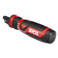 SKIL Rechargeable 4V Cordless Screwdriver with Circuit Sensor Technology, Includes 9pcs Bit, 1pc Bit Holder, USB Charging Cable - SD561201, Red