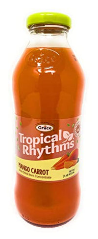 Grace Tropical Rhythms Mango Carrot Jamaican Fruit Juice 16oz, 6 Pack