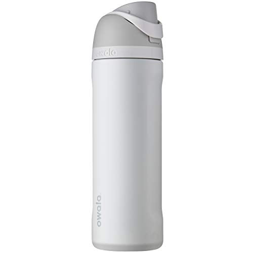 Owala FreeSip Insulated Stainless Steel Water Bottle with Straw for Sports and Travel, BPA-Free, 24-oz, Shy Marshmallow