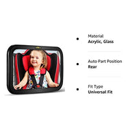 Baby Car Mirror, DARVIQS Seat Safely Monitor Infant Child in Rear Facing Seat, Wide View Shatterproof Adjustable Acrylic 360°for Backseat, Crash Tested and Certified for Safety