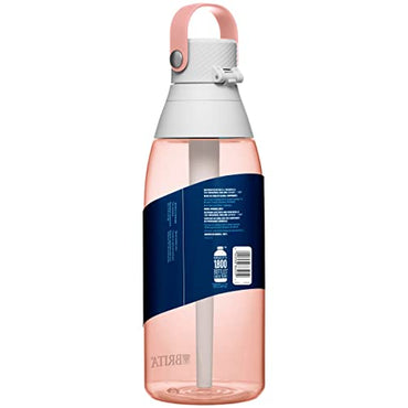 Brita Hard-Sided Plastic Premium Filtering Water Bottle, BPA-Free, Reusable, Replaces 300 Plastic Water Bottles, Filter Lasts 2 Months or 40 Gallons, Includes 1 Filter, Blush - 36 oz.