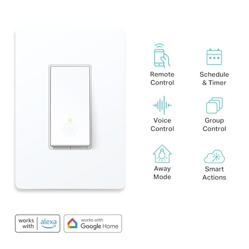 Kasa Smart Light Switch HS200P3, Single Pole, Needs Neutral Wire, 2.4GHz Wi-Fi Light Switch Works with Alexa and Google Home, UL Certified, No Hub Required, 3 Count -Pack of 1 , White