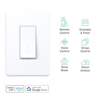 Kasa Smart Light Switch HS200P3, Single Pole, Needs Neutral Wire, 2.4GHz Wi-Fi Light Switch Works with Alexa and Google Home, UL Certified, No Hub Required, 3 Count -Pack of 1 , White