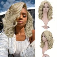 [130% Density Heat Resistant Wig] Chic Bob Wig for Women - Loose Curly, Side Part, Synthetic Lace Front in Black & Brown, 130% Density, Heat Resistant, Perfect for Cosplay & Daily Wear, Short Wig, Perruque