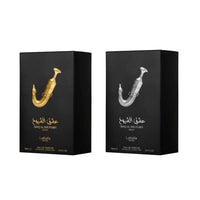 Lattafa Perfumes Pride Ishq Al Shuyukh for Unisex 2 Piece Eau de Parfum Gift Set (Gold + Silver) 3.4 Ounce/100 ml each