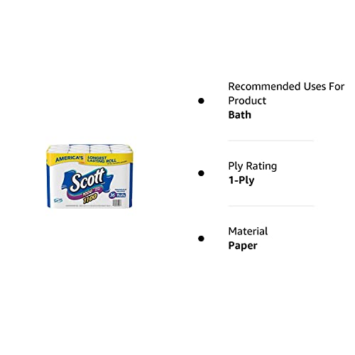 Scott 1100 Unscented Bath Tissue, 1-ply (36 Rolls)