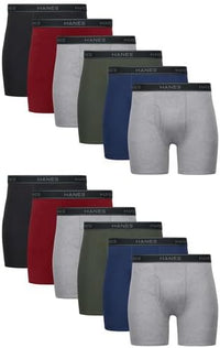 Hanes mens Underwear Boxer Briefs Pack, Cool & Breathable Cotton Moisture-wicking Underwear for Men, No Ride Up