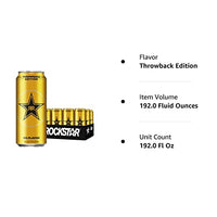 Rockstar Energy Drink, Throwback Edition: O.G., 16 Fl Oz (Pack of 12) - Packaging May Vary