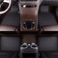 4pcs Car Floor Mats Waterproof PU Leather Universal Car Mats, Simple Design for Men And Women Car Interior Accessories