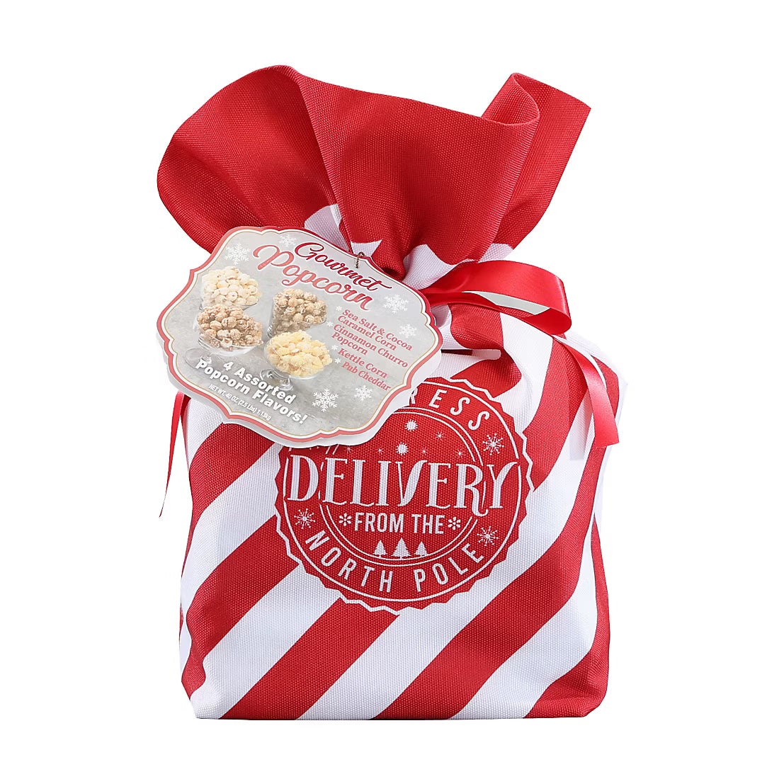 Cheerful Popcorn Holiday Gift Bags - Red